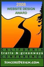 Winner of the 2008 Web Design Award from the State of California's Trails & Greenways